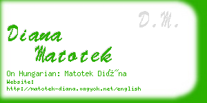 diana matotek business card